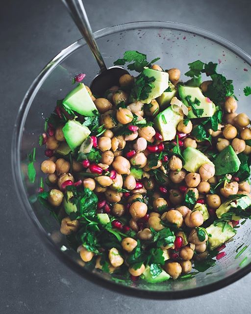 Chickpea Pomegranate Salad Recipe The Feedfeed