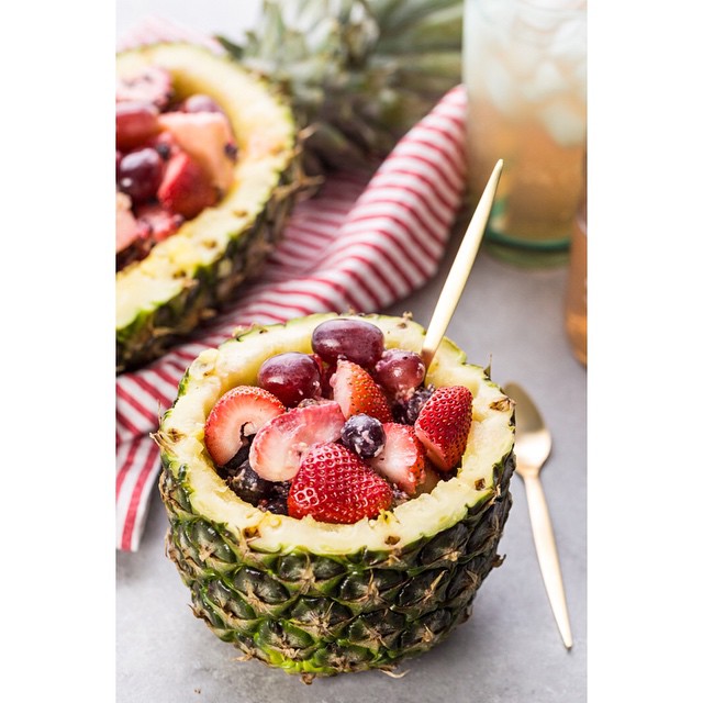 Fruit Salad In Pineapple Cups Recipe The Feedfeed