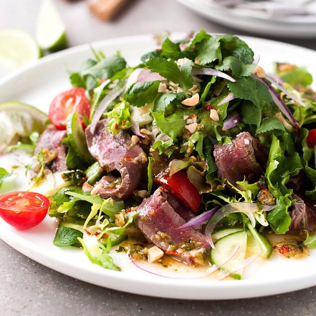 Thai Beef Salad With Spicy Coriander Dressing by recipe_tin Quick & Easy Recipe The Feedfeed