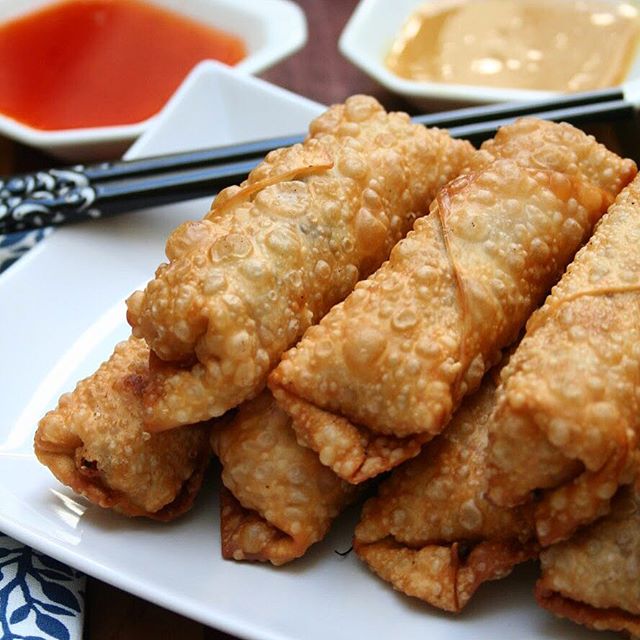 Pork Egg Rolls With Hot Mustard Sauce And Sweet & Sour Sauce Recipe