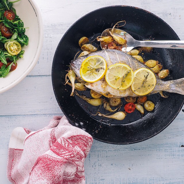 Whole Roasted Black Sea Bream With Chinese Scallions Recipe The Feedfeed