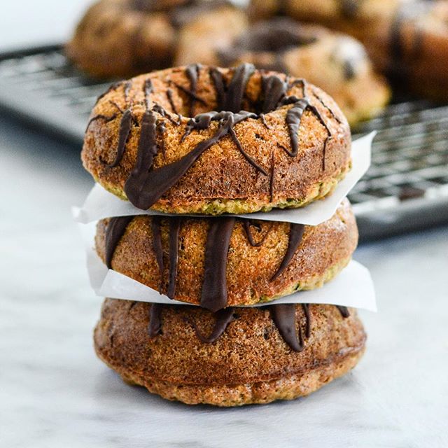 Zucchini Doughnuts With Chocolate Drizzle Recipe The Feedfeed