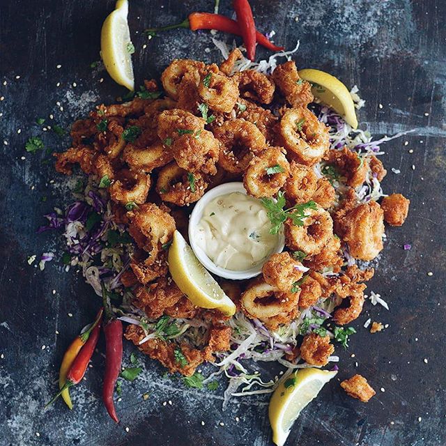 Fried Calamari With Lemon Aioli Recipe The Feedfeed