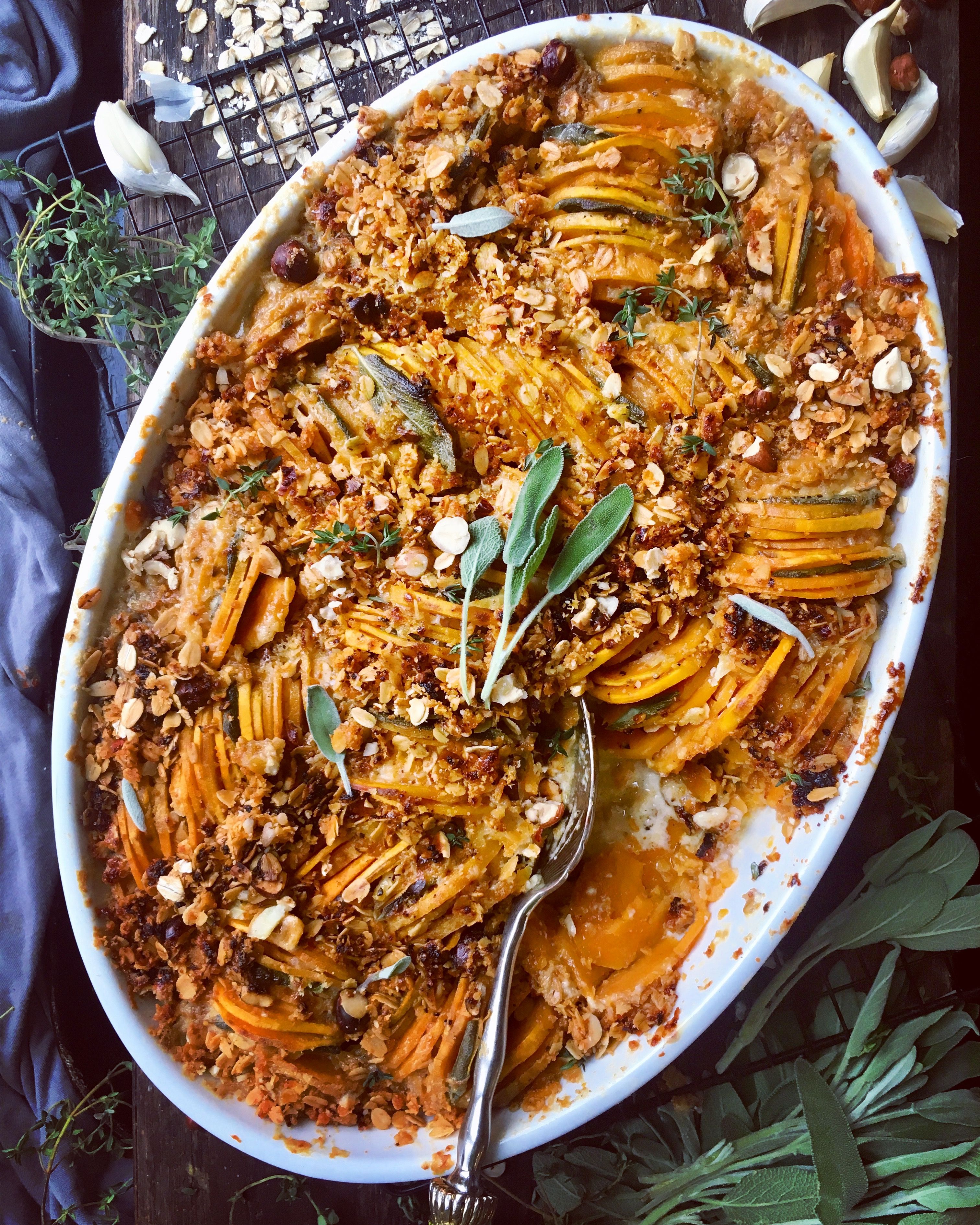 Sweet Potato Casserole with Savory Oat Crumble Recipe The Feedfeed