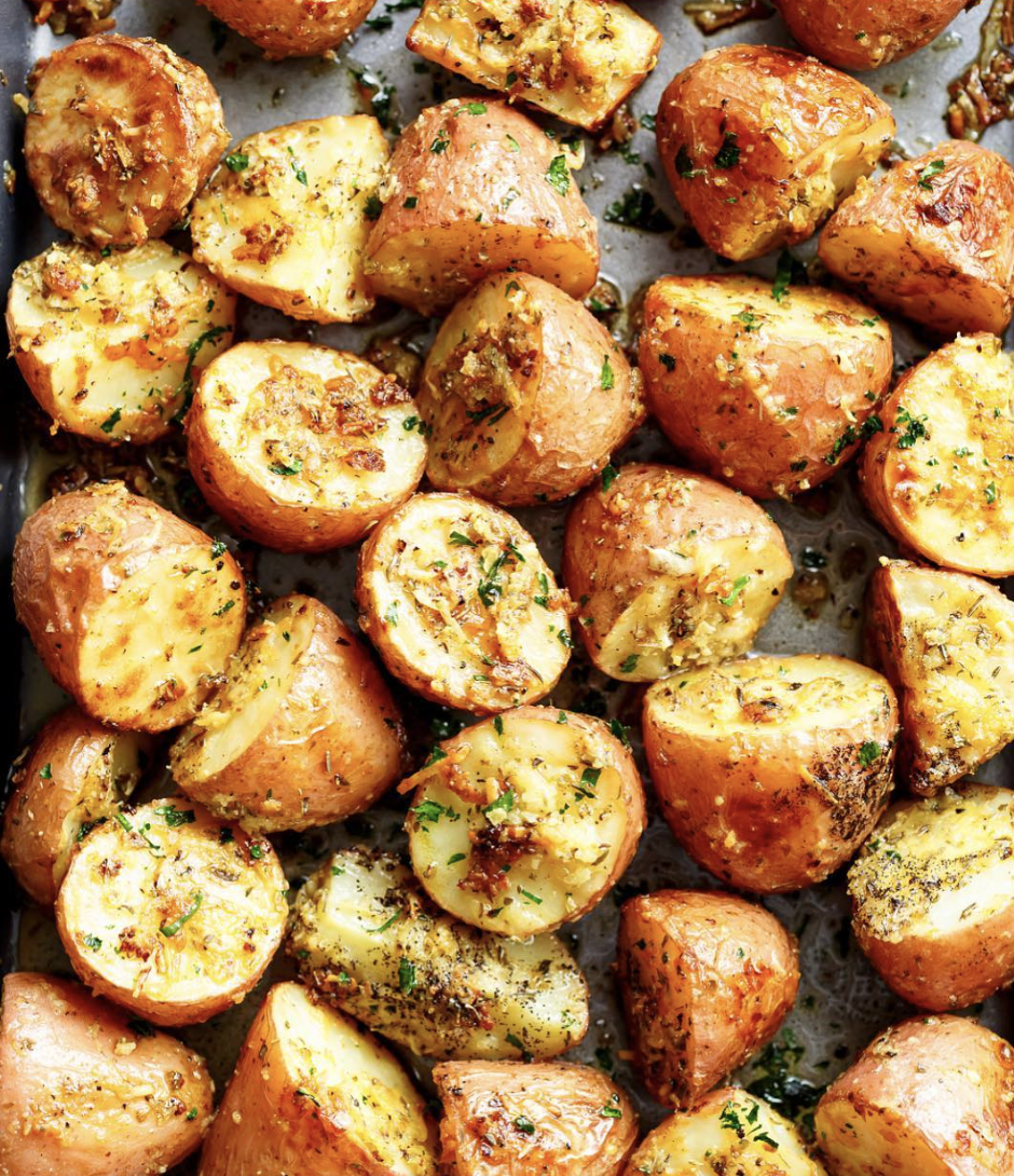 Parmesan Roasted GarlicHerb Potatoes Recipe The Feedfeed