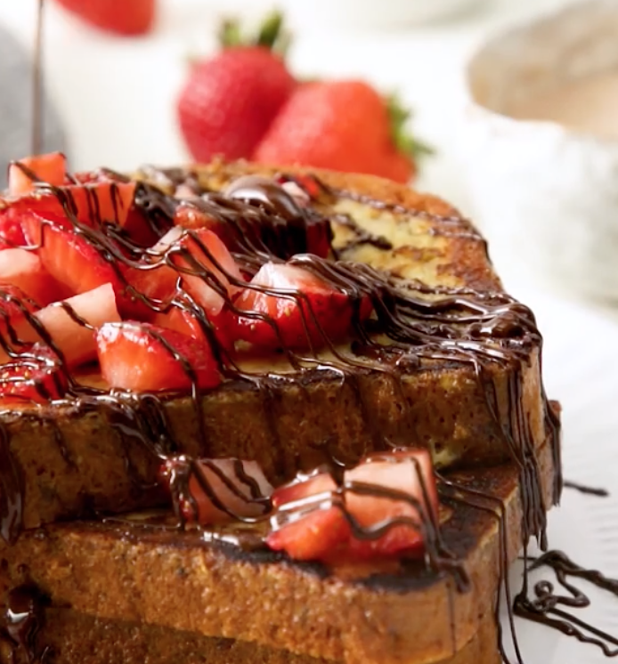 French Toast with Strawberries and Chocolate Video Recipe The Feedfeed