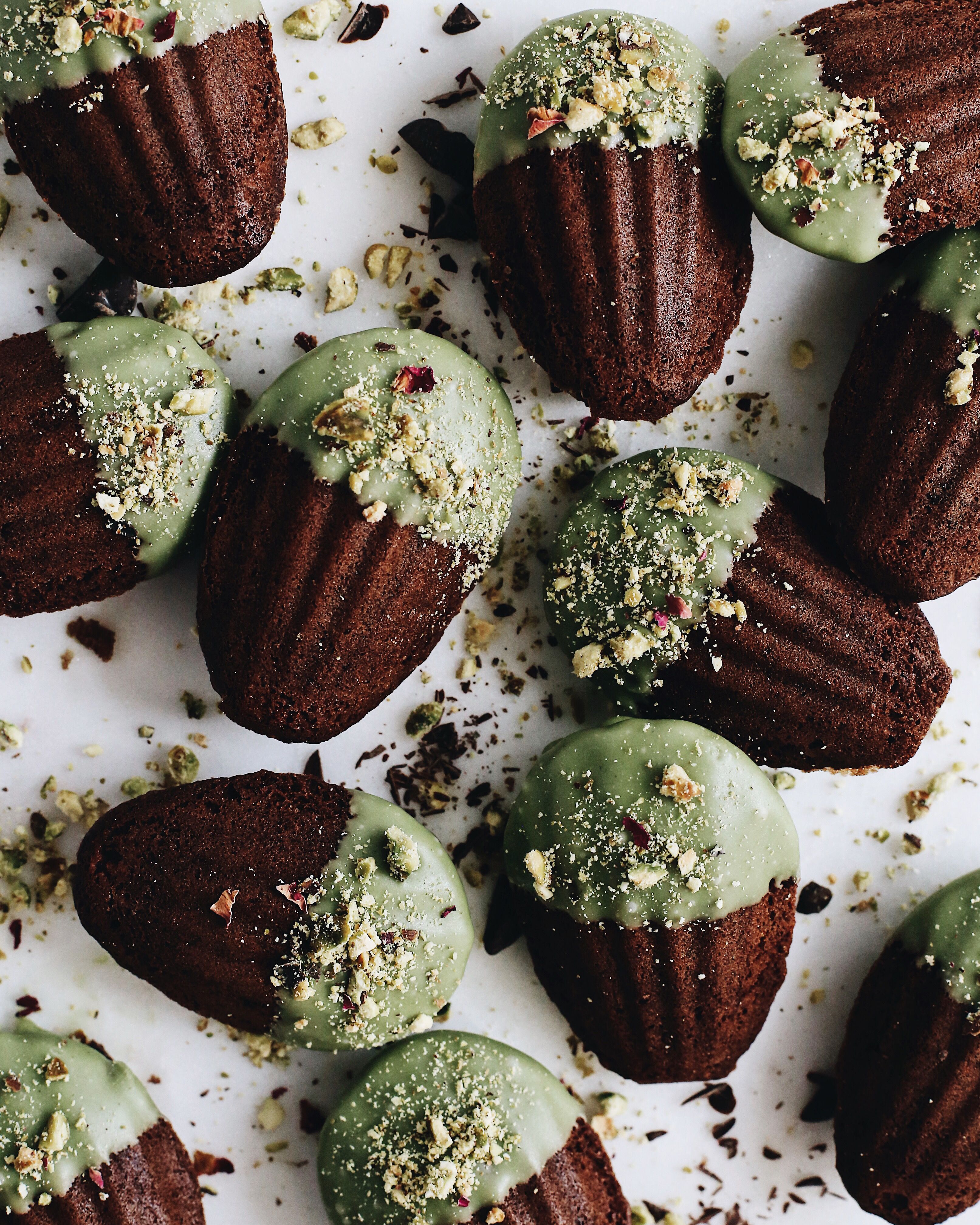 Matcha Dipped Chocolate Madeleines Recipe The Feedfeed