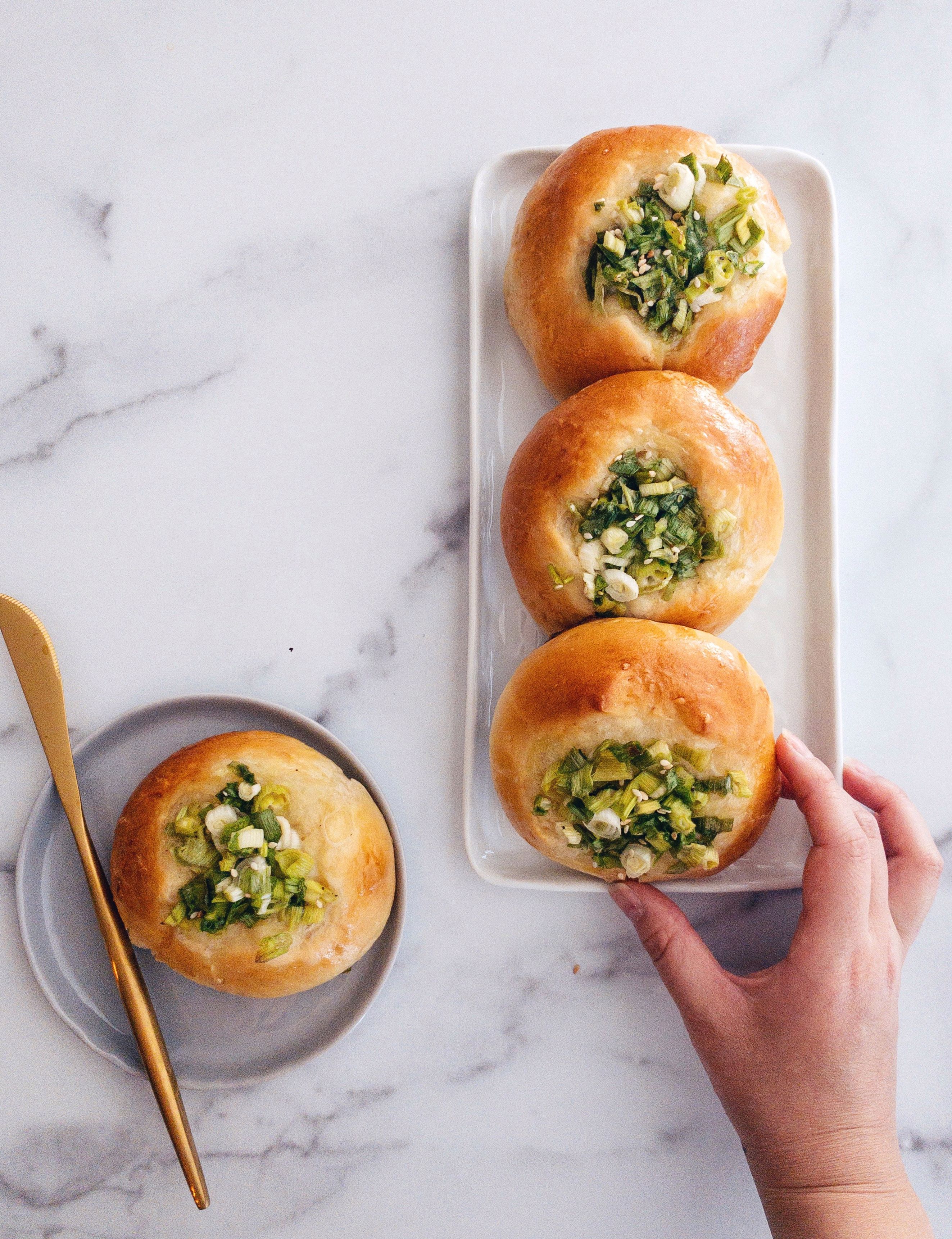 Taiwanese Baked Scallion Buns Recipe The Feedfeed