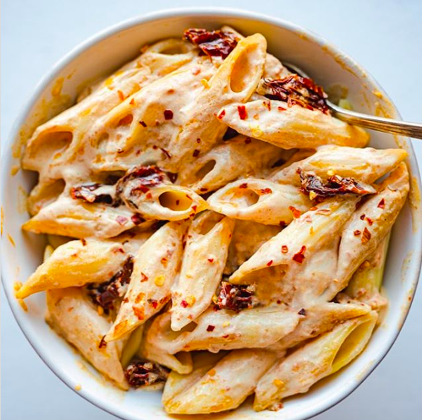 Sun Dried Tomato and Hummus Pasta Recipe The Feedfeed