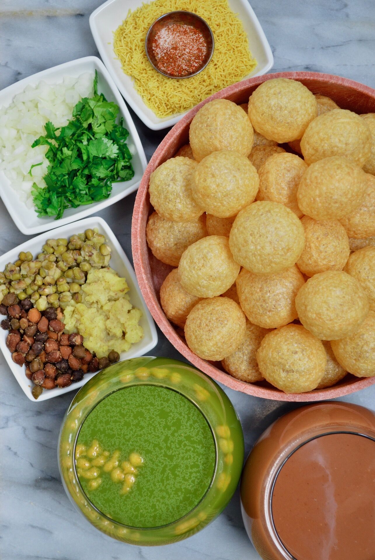 Pani Puri with Tamarind Chutney and Mung Bean Potato Filling Recipe The Feedfeed