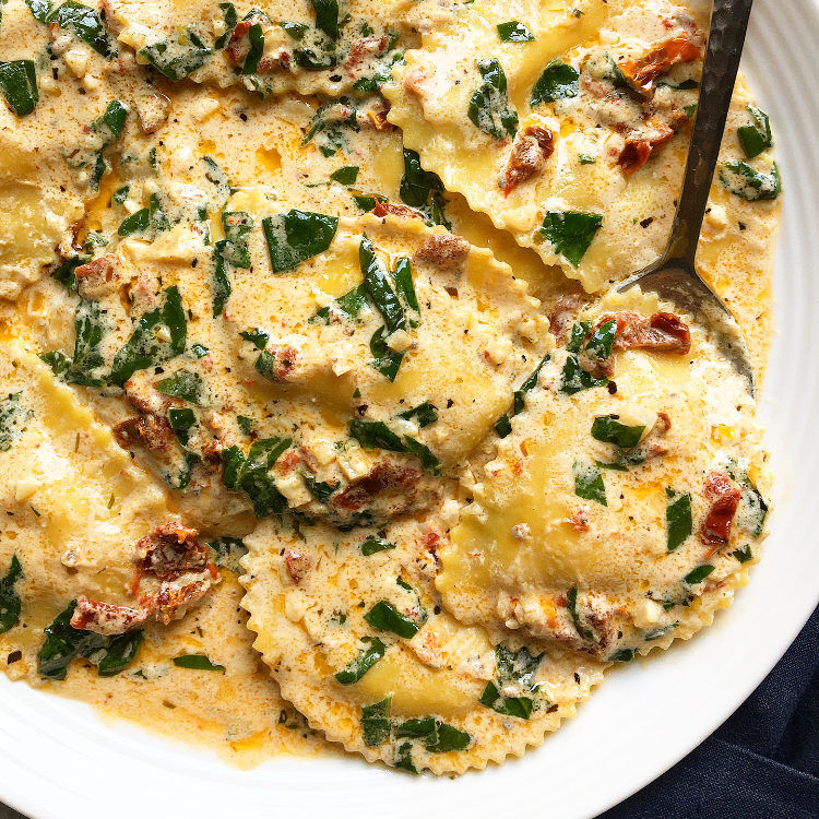 Creamy Spinach and SunDried Tomato Ravioli Recipe The Feedfeed