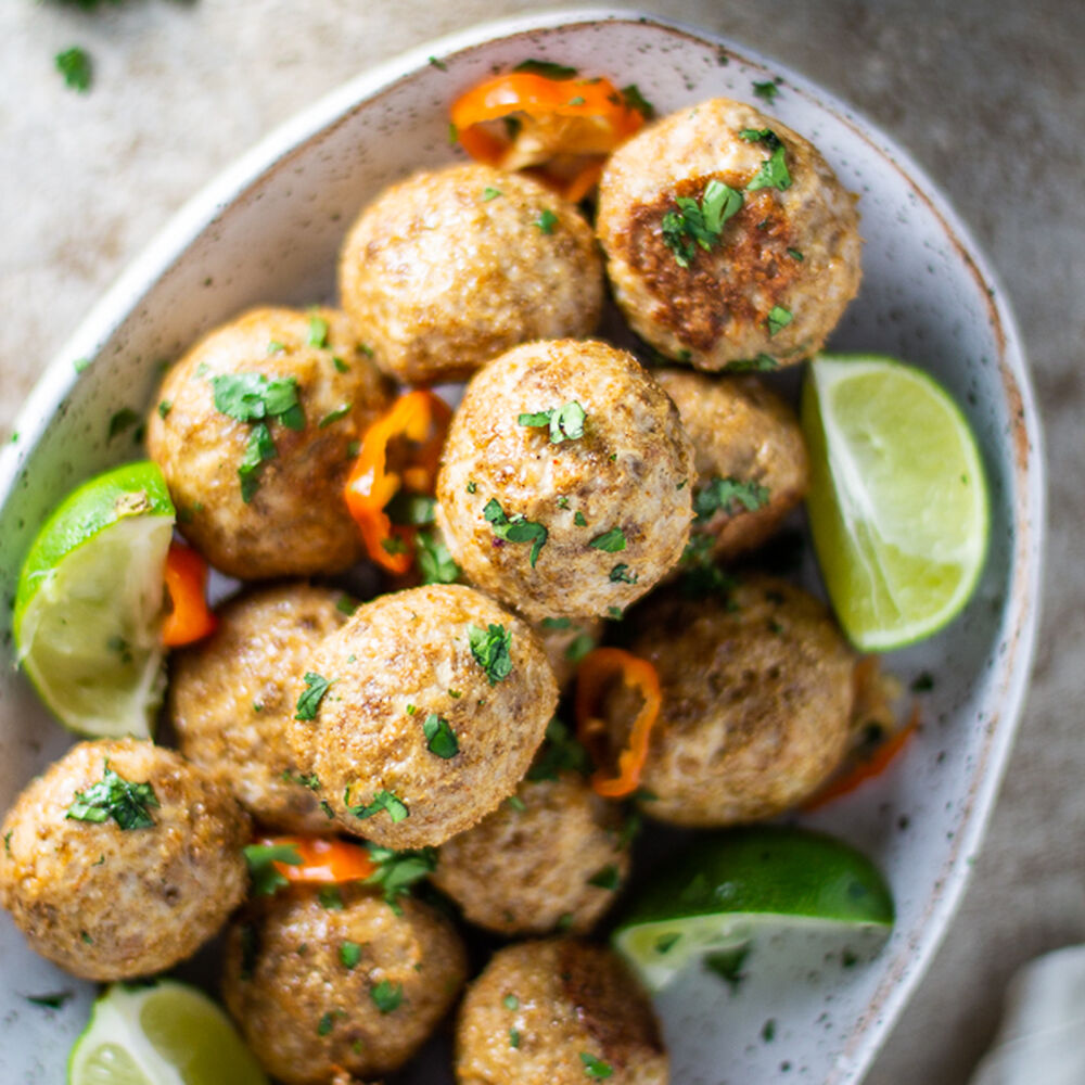 Jerk Chicken Inspired Meatballs with Mango Habanero Sauce Recipe The