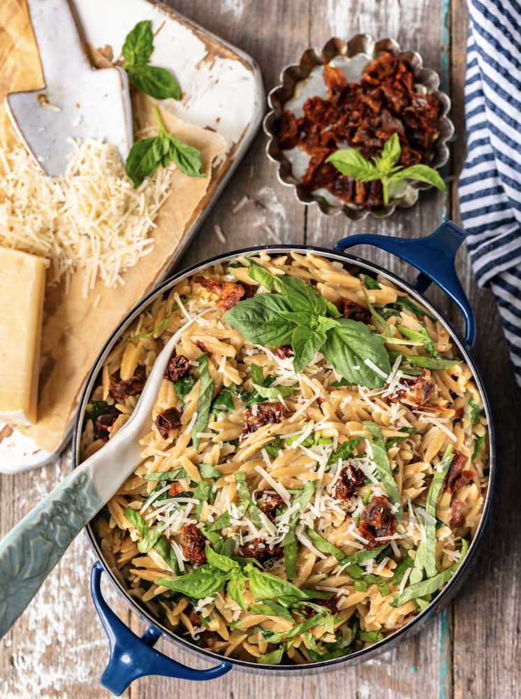 One Pot Creamy SunDried Tomato Orzo with Spinach Recipe The Feedfeed