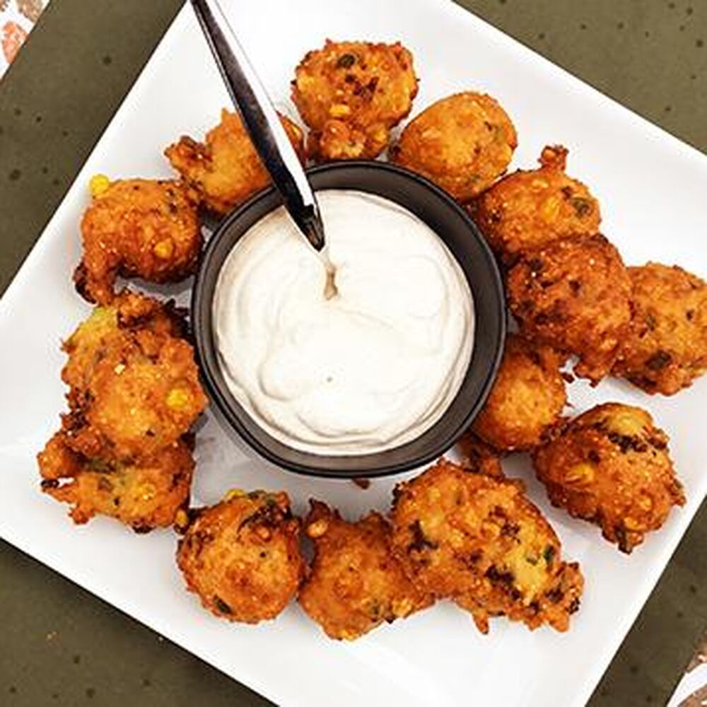 Wagyu Cajun Sausage Hush Puppies & Cajun Dipping Sauce by double8cattle