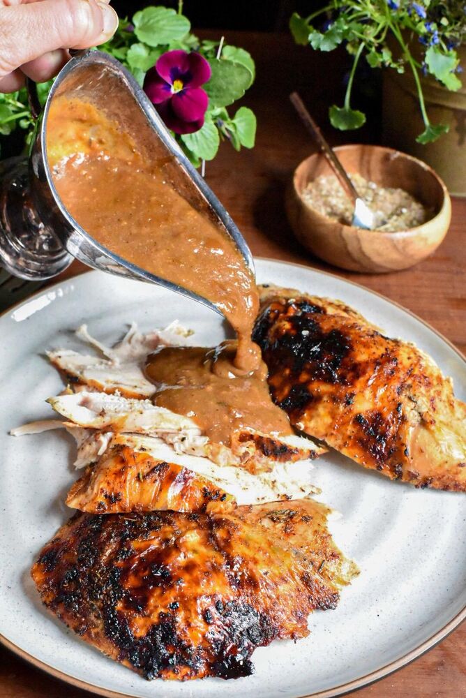Jamaican Jerk Baked Turkey Breast With Jerk Gravy by recipehippie