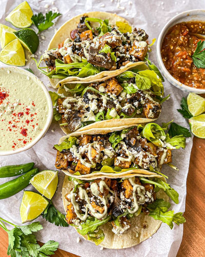 Vegan Portobello Mushroom Tofu Tacos Recipe The Feedfeed