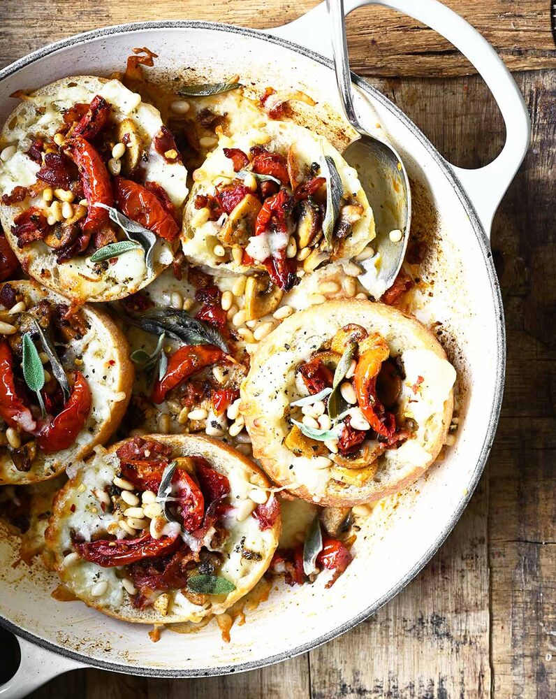 Cheesy Mushroom Buns with SunDried Tomatoes and Bacon by anna_s_table Quick & Easy Recipe