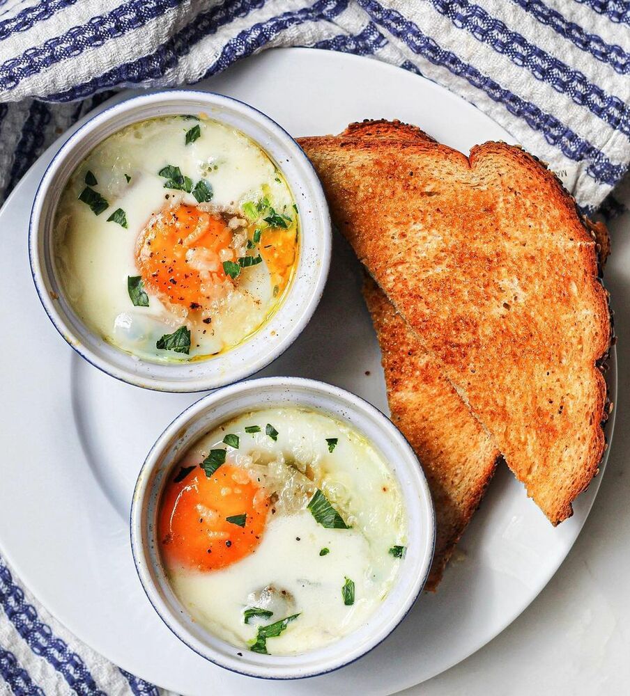 Crème Fraîche Baked Eggs Recipe The Feedfeed