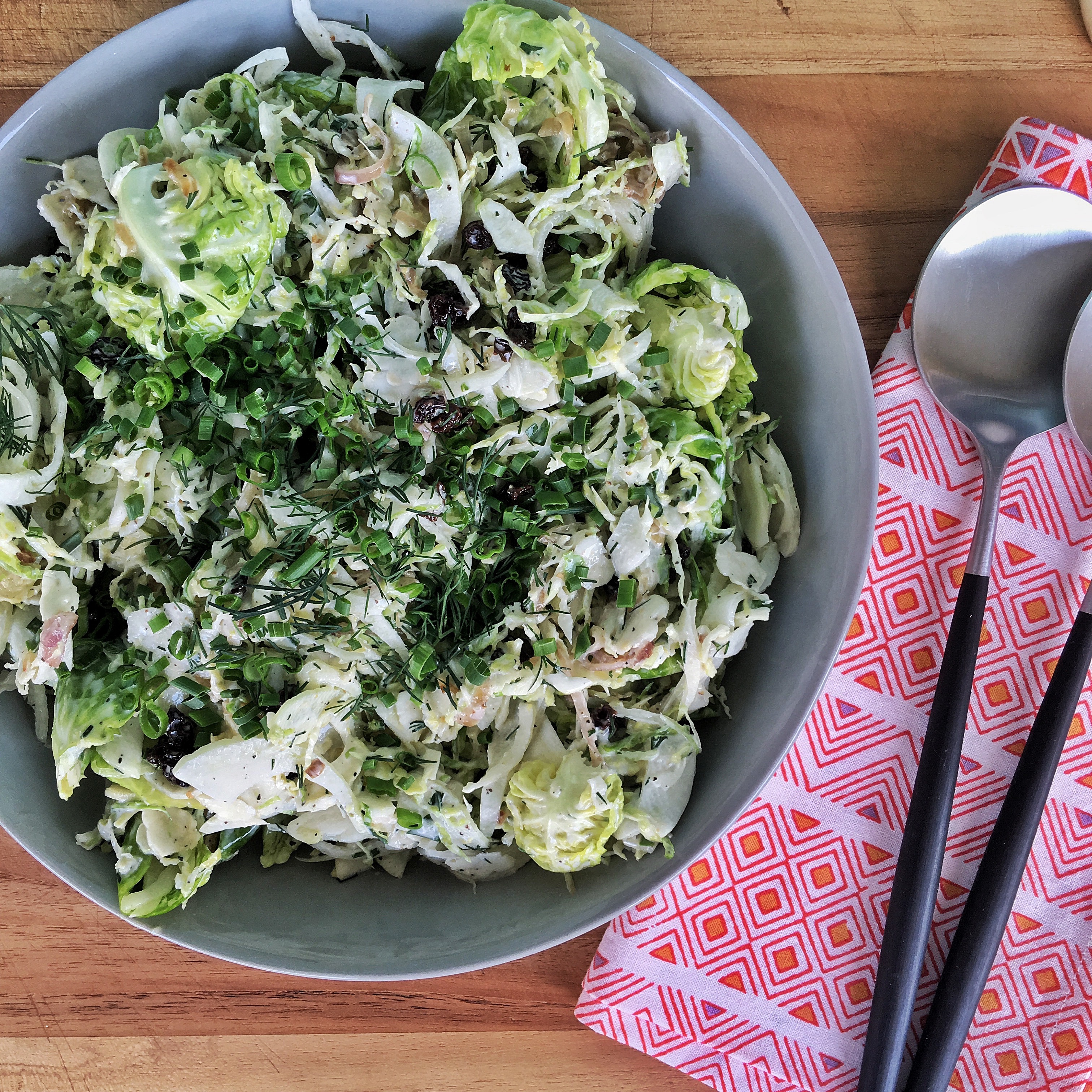 Brussels Sprout Salad with Fennel & Caramelized Shallots by kevmasse