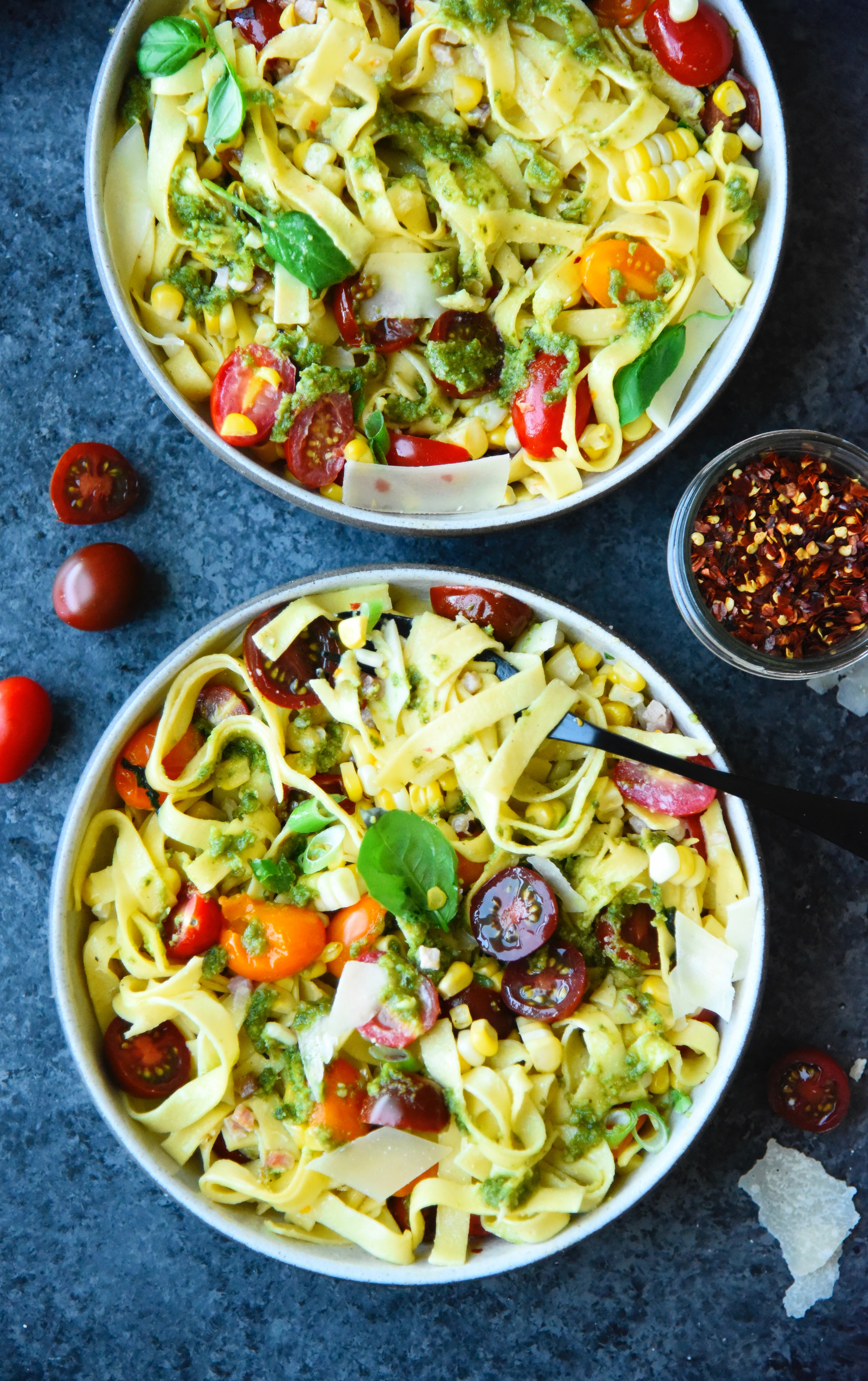 Tagliatelle with Corn Infused Cream Sauce by kevmasse, New York City