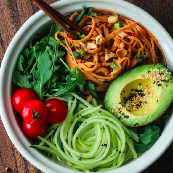 Arugula and Avocado Dan Dan Noodle Bowl Recipe The Feedfeed