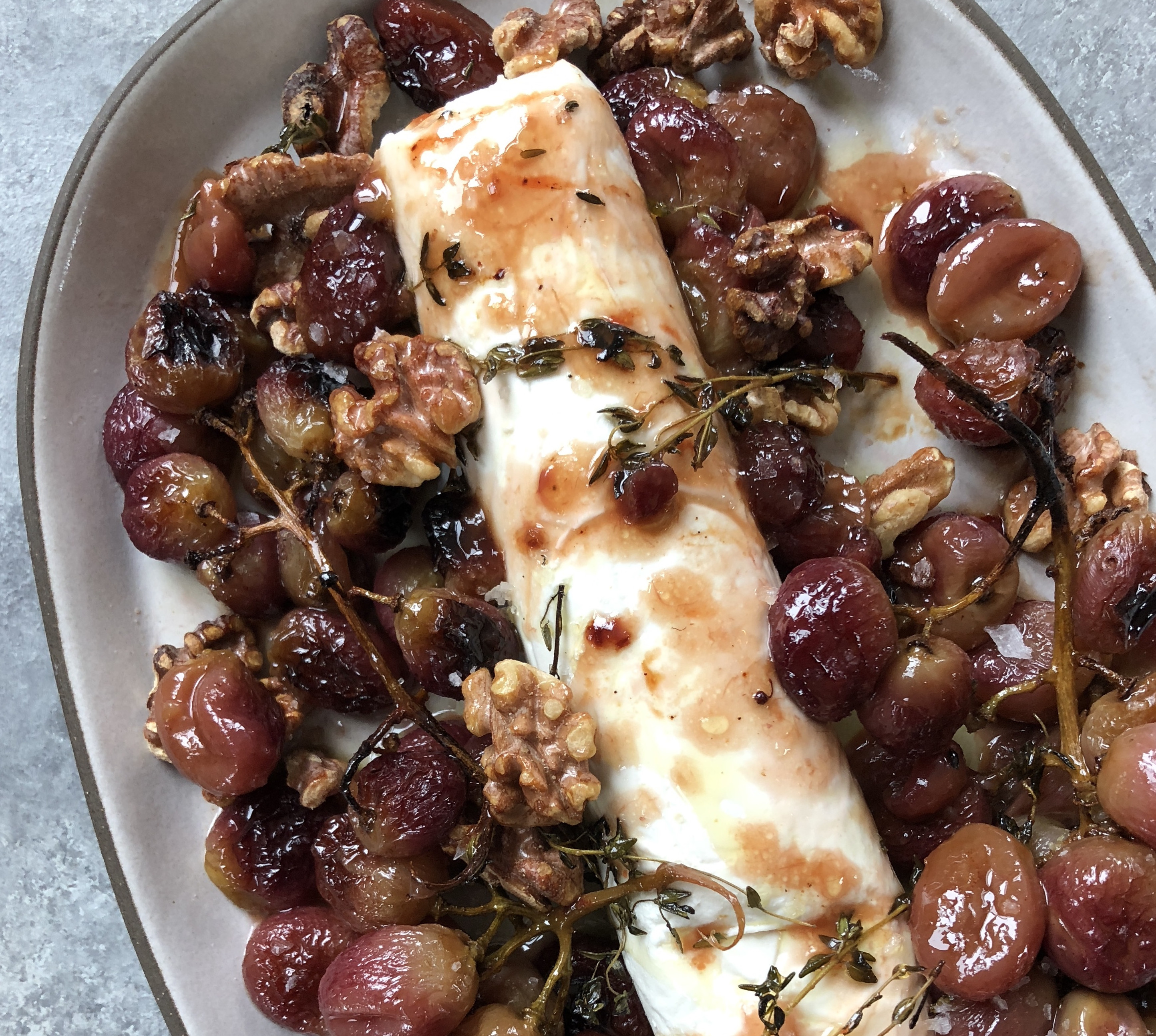 Marinated Goat Cheese with Roasted Grapes and Walnuts Recipe The Feedfeed