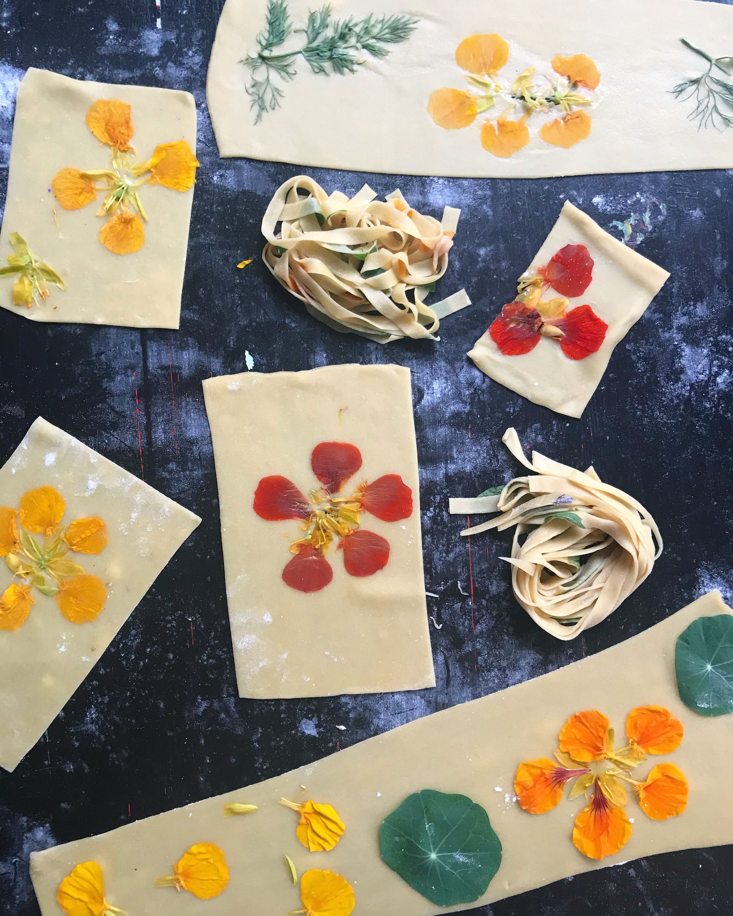 Homemade Pasta with Edible Flowers Recipe The Feedfeed