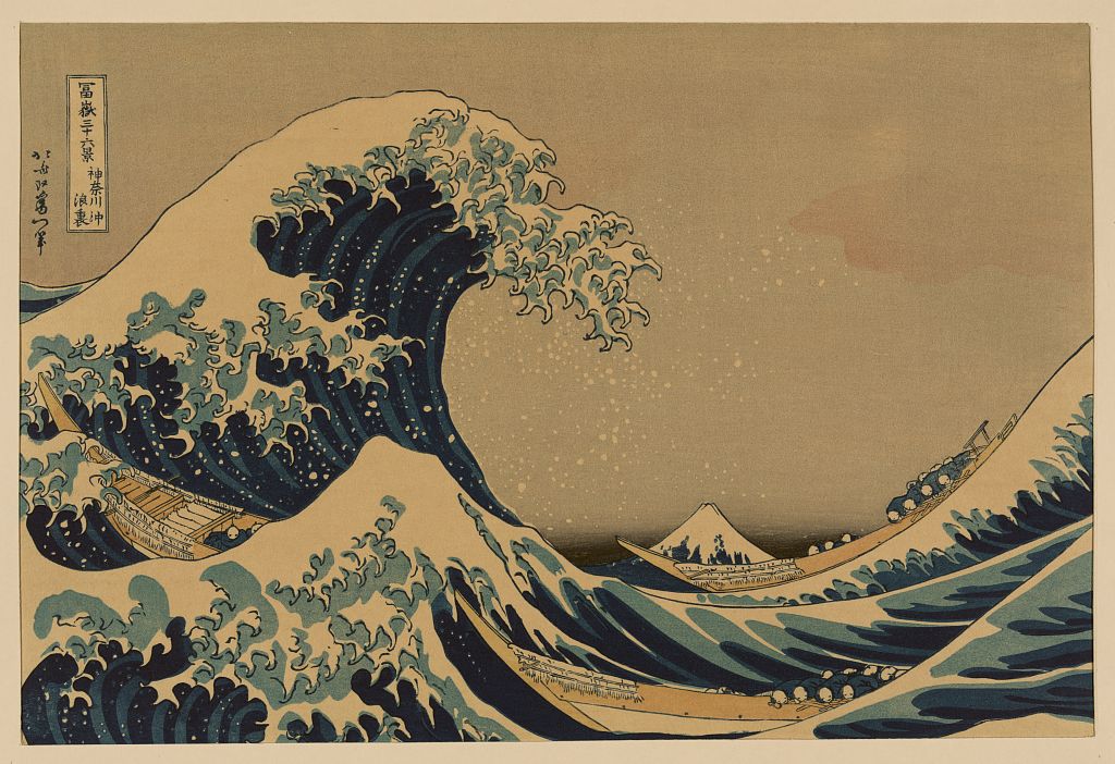 Katsushika Hokusai The great wave off shore of Kanagawa. Library of