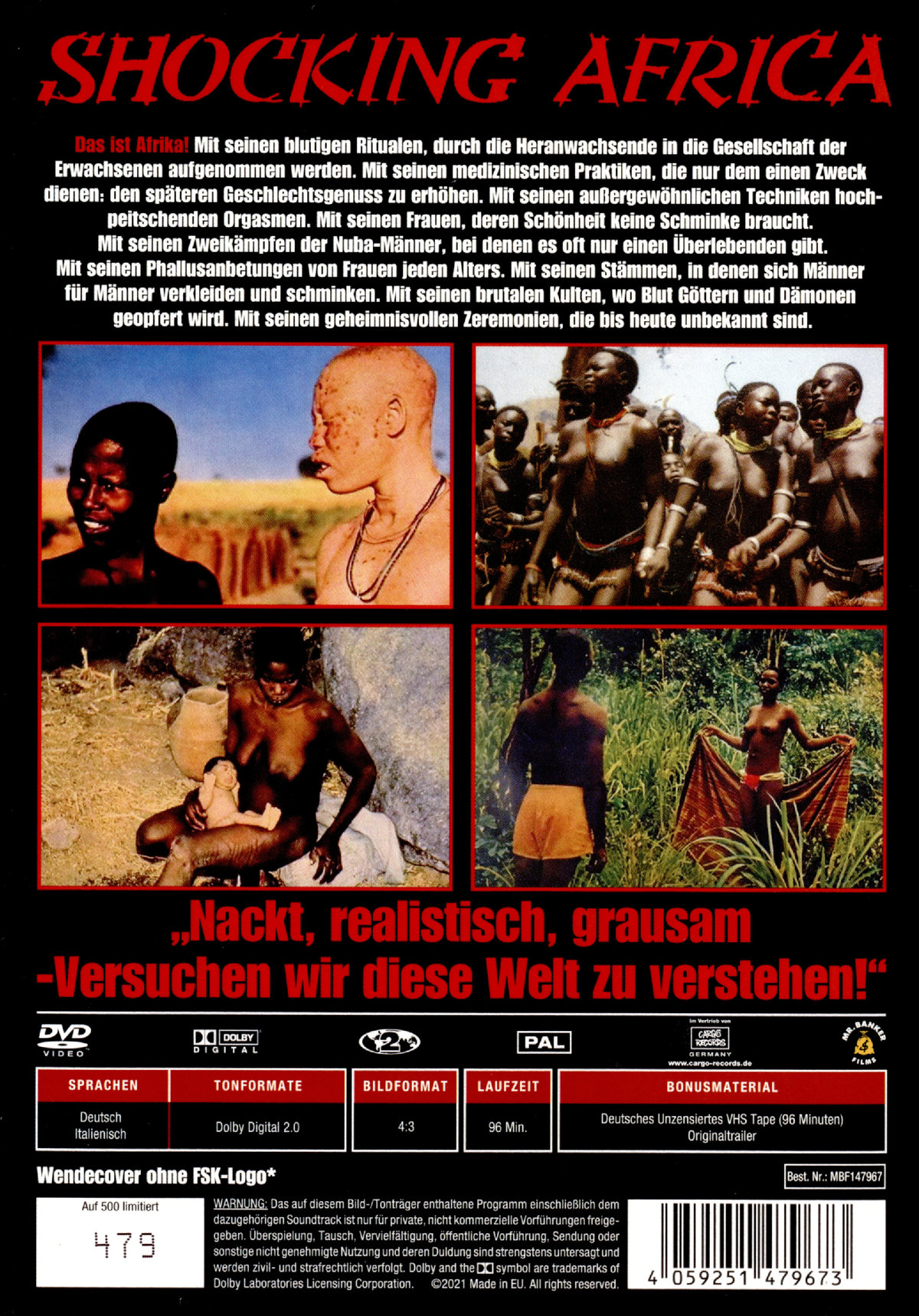 Shocking Africa Afrika Ama Cover B Limited Edition auf 500 Stück Uncut Mondo Movie