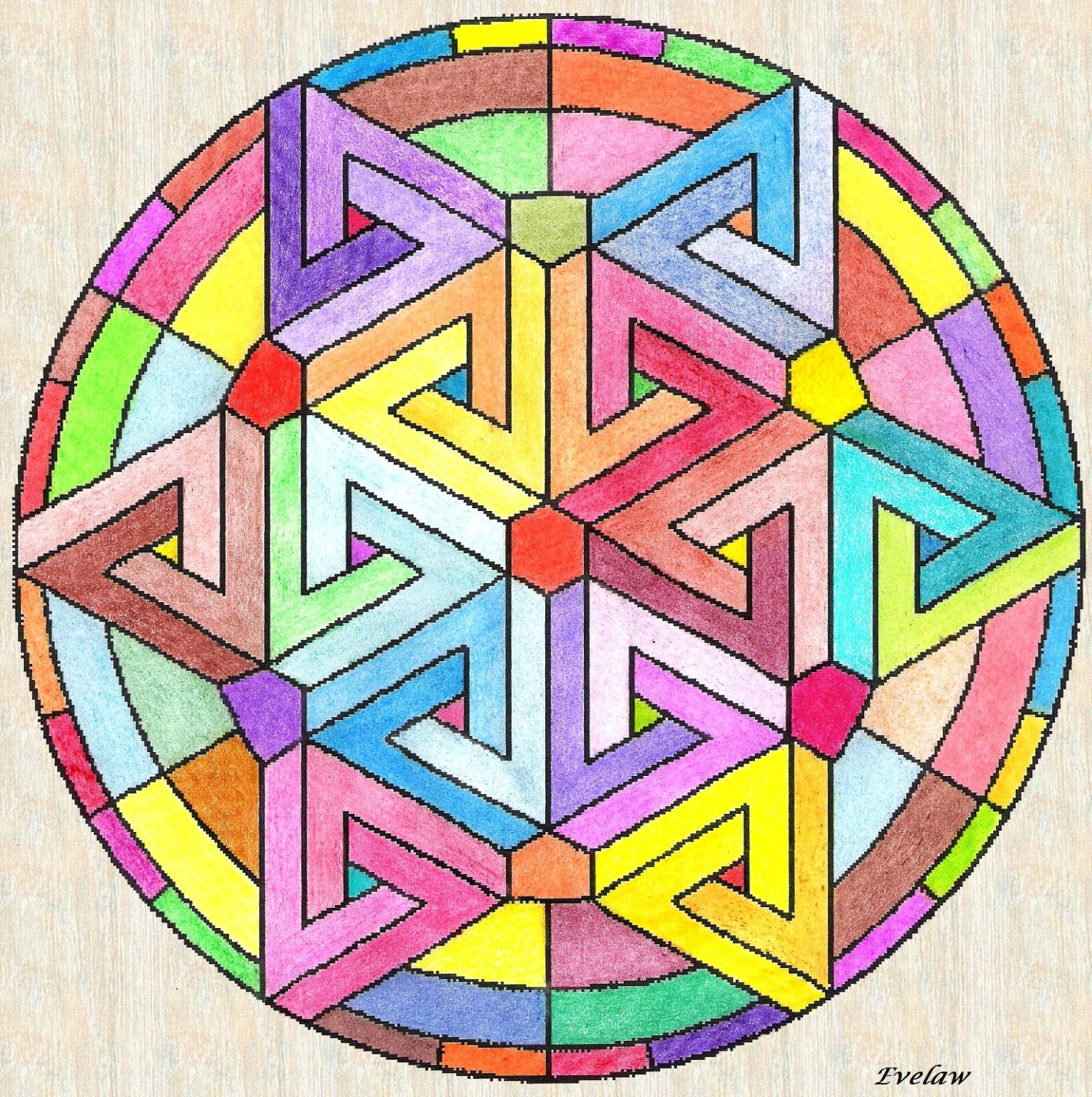 Quelques Mandalas, j'ai sorti les crayons de couleurs