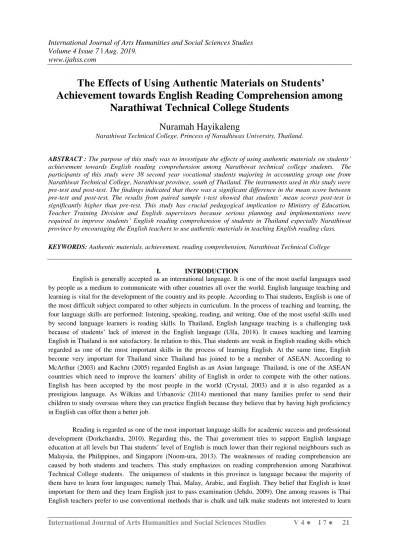 Top Pdf Reading Comprehension In English In College Students - 1Library
