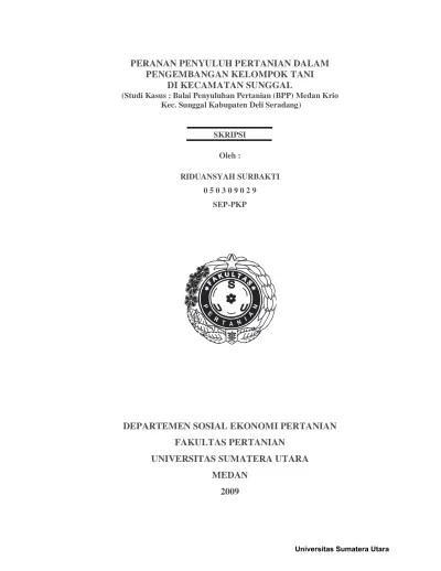 Ketenagaan Penyuluh Pertanian hingga akh