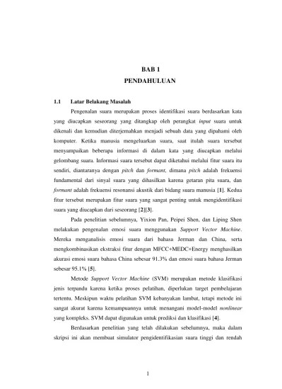 Top PDF BAB 1 Sistem Pengenalan Suara Berdasarkan Formant Suara Manusia  Dengan Metode Autocorelation. - 123dok.com