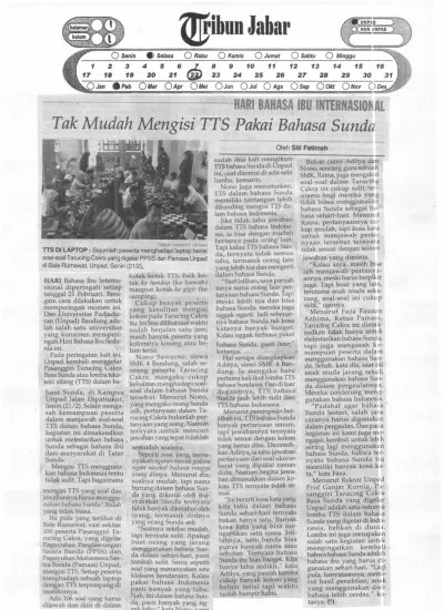 Tak Mudah Mengisi TTS Pakai Bahasa Sunda.