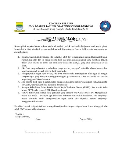 KONTRAK BELAJAR