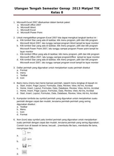 SOAL TIK SEM 2 21314