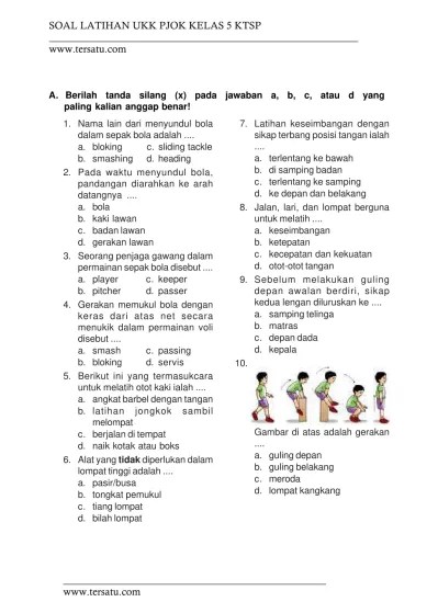 SOAL UKK PJOK KELAS 5