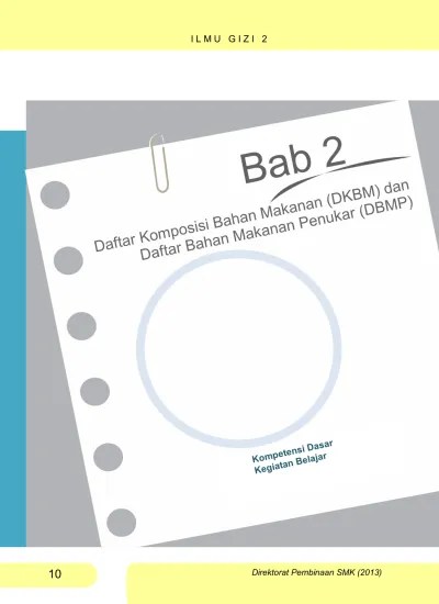 Bab 6 Daftar Komposisi Bahan Makanan (DKBM) dan Daftar Bahan Manakanan  Penukar (DBMP)