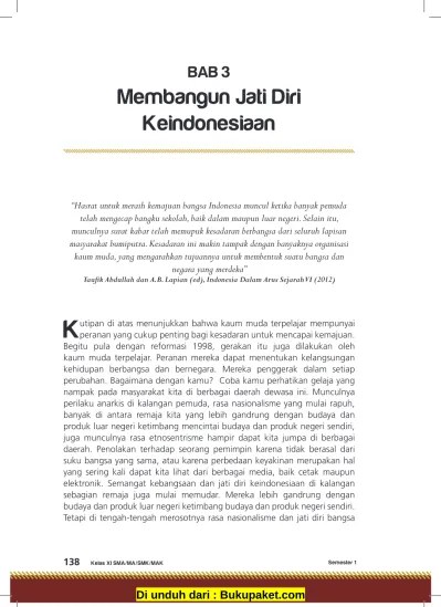Bab 3 Membangun Jati Diri Keindonesiaan