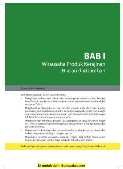Bab 1 Wirausaha Produk Kerajinan Hiasan dari Limbah