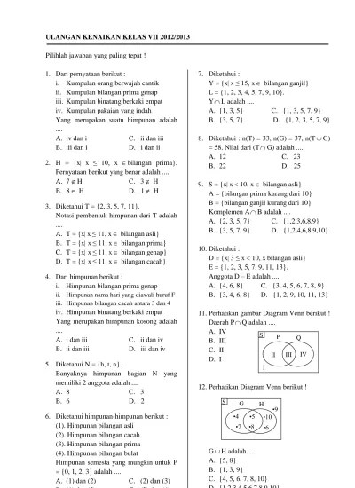 UAS GENAP KELAS VII