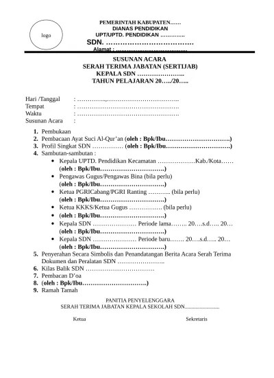 CONTOH SUSUNAN ACARA PESANTREN KILAT RAMADHAN