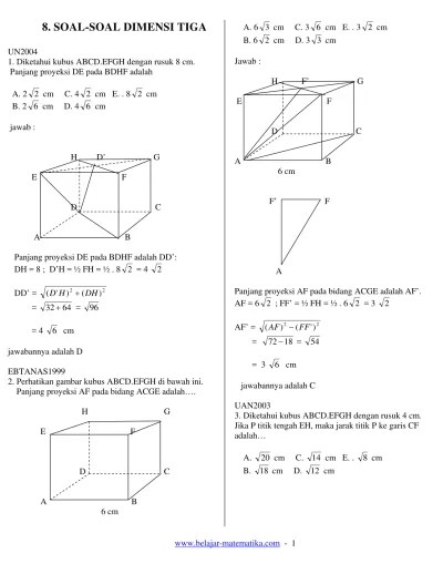 8. Soal soal Dimensi Tiga