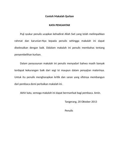 Contoh Makalah Qurban
