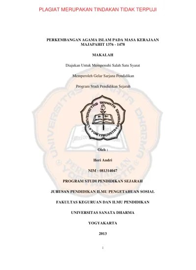 Perkembangan agama Islam pada masa kerajaan Majapahit 1376 1478