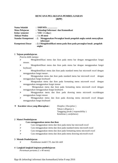 Top PDF PERANGKAT PEMBELAJARAN TIK KELAS 8 SEMESTER 1 - Al-Maududy 1. COVER  - 123dok.com