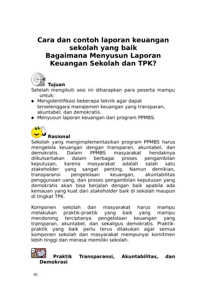 Cara dan contoh laporan keuangan sekolah yang baik