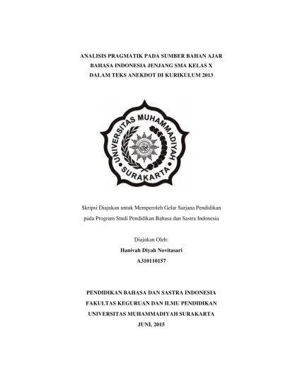 PENYIMPANGAN PRINSIP SOPAN SANTUN MATERI ANEKDOT PADA BUKU TEKS BAHASA  INDONESIA KELAS X SMA KURIKULUM Penyimpangan Prinsip Sopan Santun Materi  Anekdot Pada Buku Teks Bahasa Indonesia Kelas X Sma Kurikulum 2013.