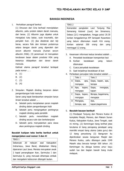 Top PDF SOAL TES MASUK SMP - 123dok.com