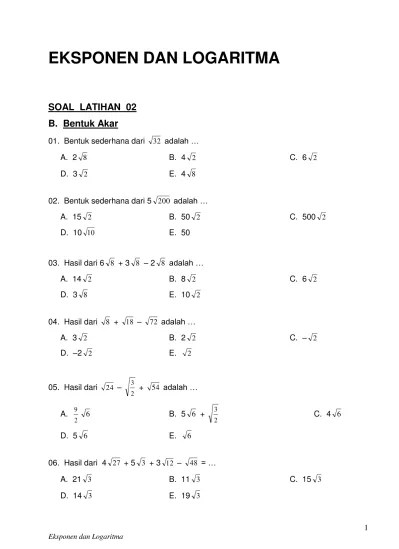 Modul Matematika SMA dan Soal Latihan 04 Latihan 02